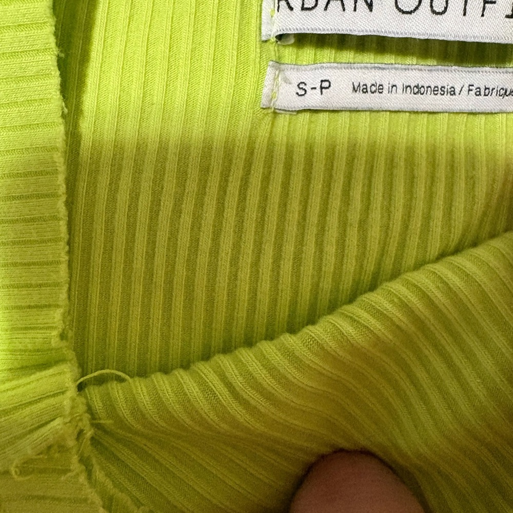 Urban outfitters One-Shoulder yellow Ribbed Top size small - Picture 3 of 4